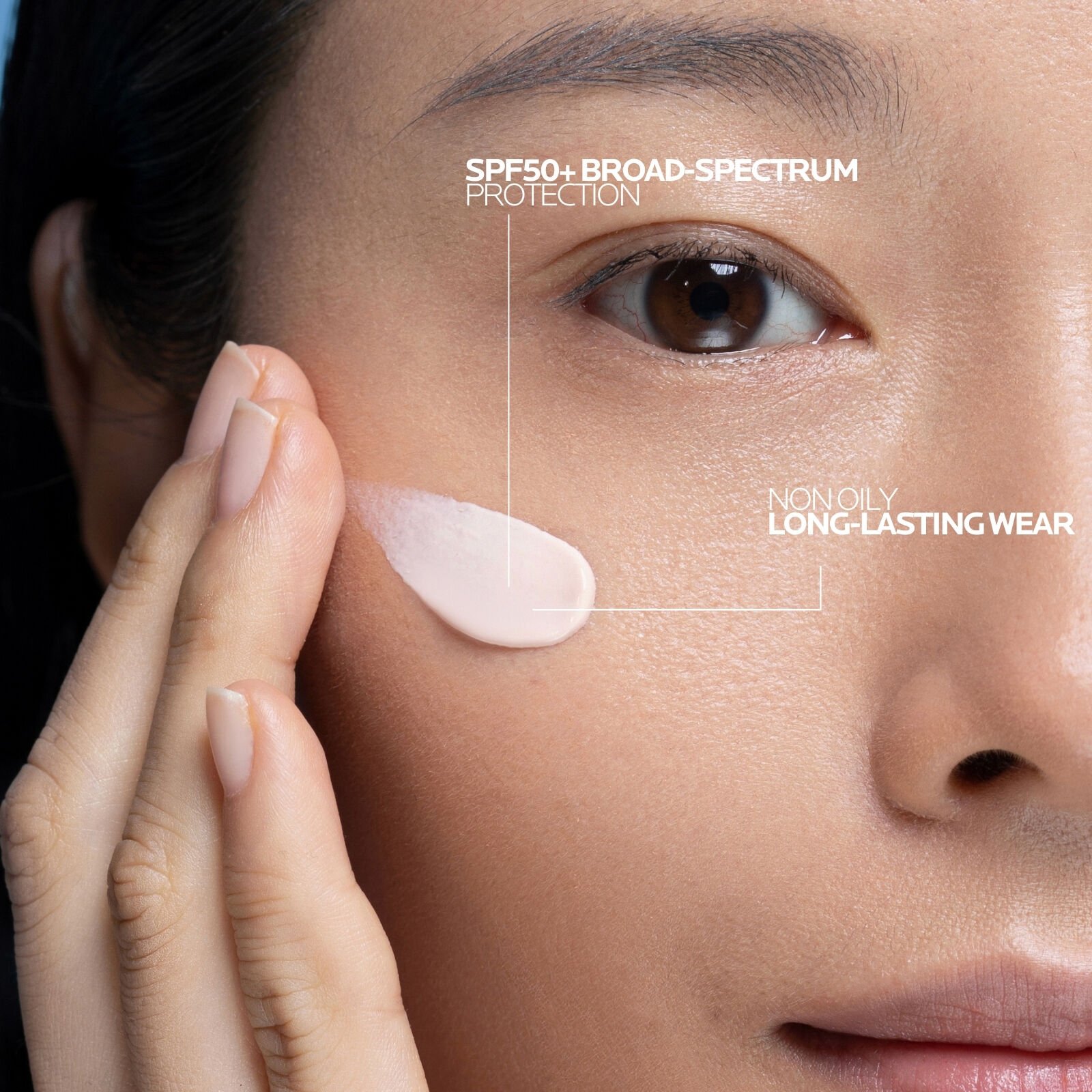 BB cream with SPF 50 application showing broad-spectrum sun protection and hyperpigmentation shield