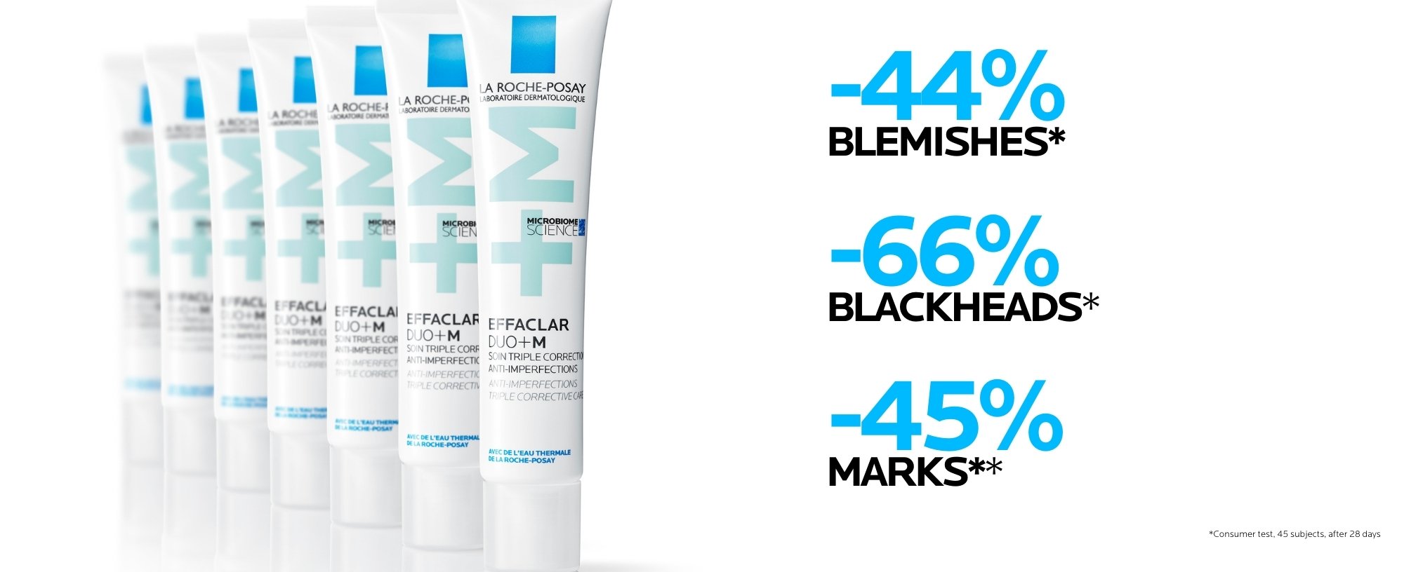 Effaclar Duo+M Anti Imperfections Moisturiser reduces blemishes, blackheads and post-blemish marks after 4 weeks*